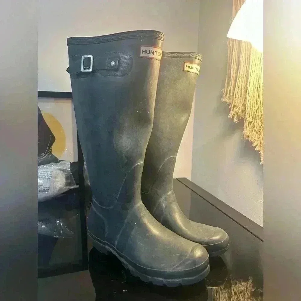 Hunter Original Tall Women's Rain Boots Blue - Size 6M/7F